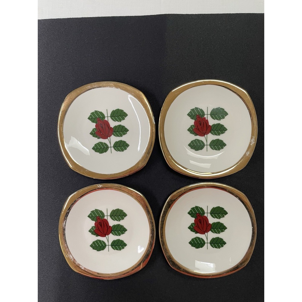 Vintage Heinrich Winterling Marktleuthen Bavaria Set 4 Dessert App‎ Plates Rare!
